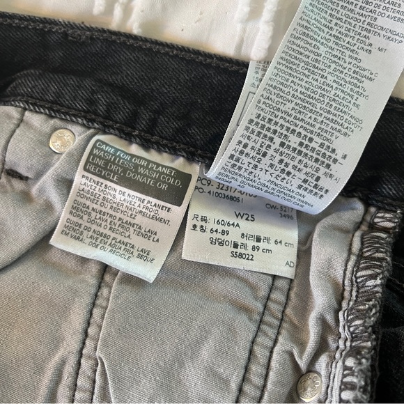 Levi’s 501 black denim cutoff shorts 25 - Picture 3 of 5